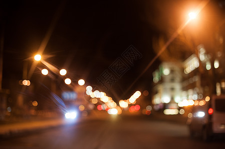 夜城街道照明灯笼和汽车运动场景建筑学车辆人行道交通景观城市街道建筑图片