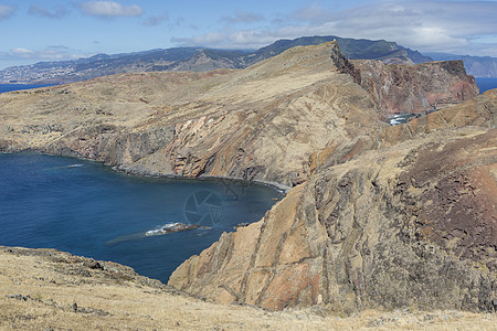 马德拉岛东部 波尔图的圣卢伦科悬崖风景游客场景海岸线旅游蓝色爬坡沿海全景图片