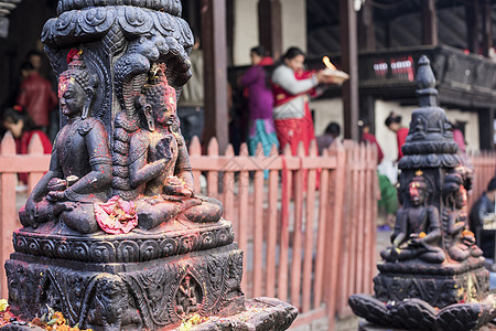 尼泊尔加德满都Durbar广场文化雕像旅行地标历史建筑学建筑旅游遗产游客图片