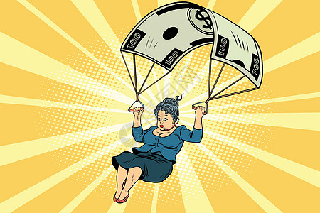 女性金降落伞在企业中的经济补偿销售金融经理会计漫画员工领导者保险银行存款人士图片
