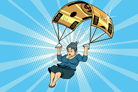 女性金降落伞在企业中的经济补偿危机女士艺术金色贡献老板赔偿吊索领导者高度图片