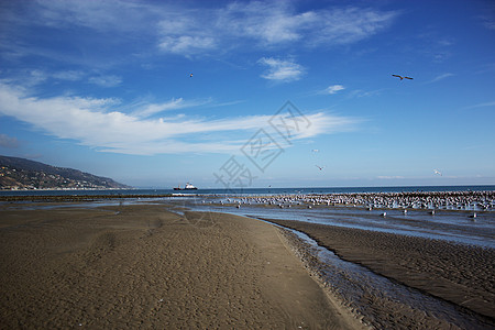 马里布湖滨州海滩 加利福尼亚日落海岸旅行全景海洋房子射线马里布旅游太阳图片