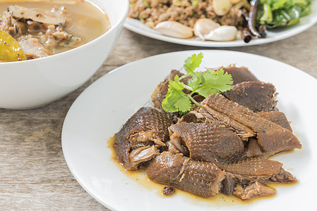茶食鸭子生活美食盘子烹饪白色家禽棕色食物肉汁图片