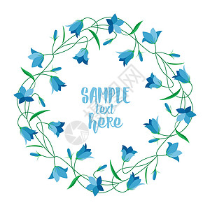 夏花风铃叶子装饰品野花植物花园草地花圈蓝色作品植物群图片