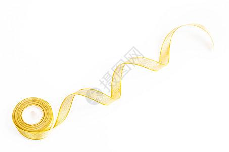 金丝卷派对白色黄色礼物丝带盒子生日装饰品背景图片