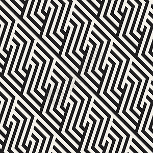 重复倾斜条纹现代质感 单色几何无缝图案墙纸装饰包装纺织品格子装饰品黑色白色几何学打印图片