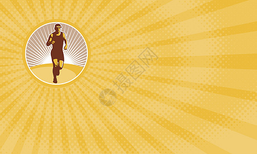 商业名片男人慢跑者跑步赛跑者色调插图跑者身体素质艺术品运动员图片