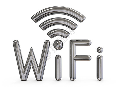 WIFI标志金属灰色 WiFi 标志 3互联网海浪波浪局域网按钮网络网站插图数据信号背景