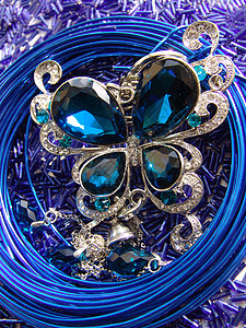 蓝色珠宝首饰饰品收藏反射配饰珠子金属宝石钻石魅力财富图片