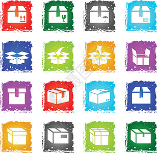 框图标 se纸板包装运输送货界面纸盒白色邮政邮件正方形图片