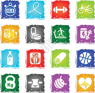 健身图标集中心厘米运动培训师手表药品网络男人自行车身体图片