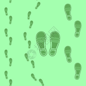 清洁鞋印无缝图案身份烙印脚步个性邮票帆布鞋插图跑步模仿痕迹图片