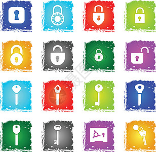 锁和钥匙图标 se锁孔开锁挂锁安全编码图片