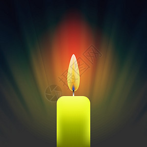燃烧的单黄色蜡烛图片