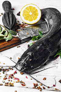 生鱼鱼海鲜胡子木板淡水胡椒厨房香料鲶鱼荒野图片
