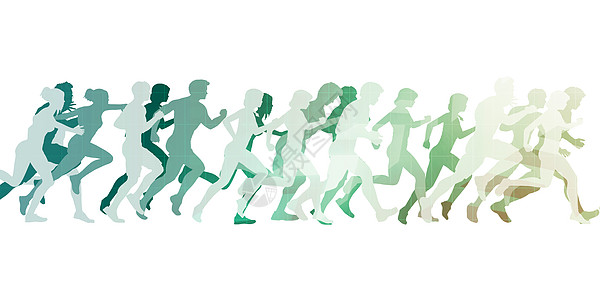一群人奔跑白色训练竞赛跑步运动图片