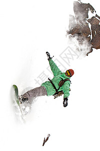 在斜坡上搭乘快车石头荒野天空滑雪板运动员乐趣岩石享受自由孤独图片