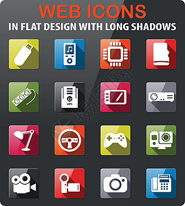 设备简单图标闪存卡相机摄像机插座音乐播放器照片音乐游戏电影视频图片