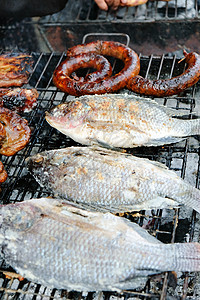 烤鱼鱼美食烹饪身体棕色食物午餐海鲜食谱意识背景