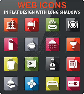 酒店客房服务图标 se出租车扇子淋浴咖啡高层建筑行李钥匙电话主持人盘子图片