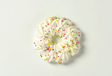 美花饼干装饰白色食物配料糖果小雨花圈形高架图片