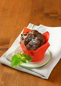 双巧克力蛋糕可可甜点脆片早餐巧克力餐垫小吃蛋糕亚麻红色图片