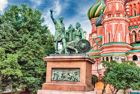 俄罗斯莫斯科红广场上的圣巴西尔大教堂Saint Basil旅游圆顶建筑博物馆文化历史性旅行正方形纪念碑建筑学图片