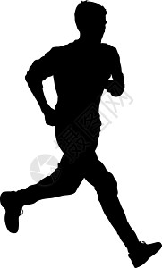 白色背景上的黑色剪影赛跑者冲刺男子竞赛运动运动员插图竞技训练冠军游戏身体肾上腺素图片