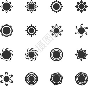 一套太阳图标天空绘画日出插图网络标识橙子阳光卡通片艺术图片