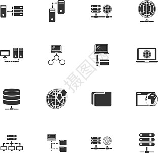互联网服务器网络图标 se技术数据展示托管笔记本监视全球电脑计算文件夹图片