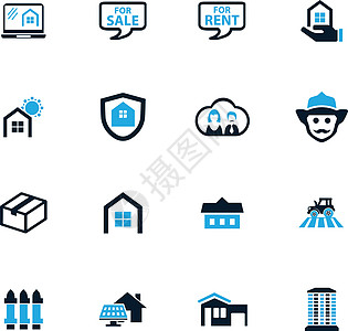 房地产图标 se抵押店铺插图销售量保险商业公寓电话销售土地法庭图片