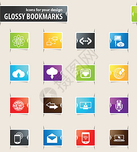 通信书签图标新闻笔记本电脑世界互联网报纸插图电视局域网商业背景图片