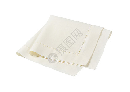 白乳色尼普金纺织品织物餐巾纸折叠缝线亚麻白色图片