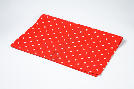 点形床垫圆点棉布台垫红色餐巾纺织品织物折叠图片