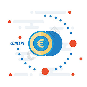 2欧元硬币概念贷款捐款令牌市场商业兴趣金融基金积累利润图片