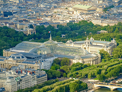 大宫和小宫 从巴黎的上方图片