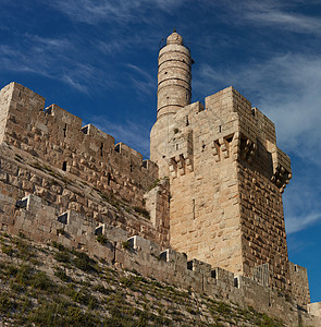 耶路撒冷2017 年 2 月 10 日 耶路撒冷旧城墙 全景地标历史堡垒石头建筑照片宗教旅行围墙假期图片