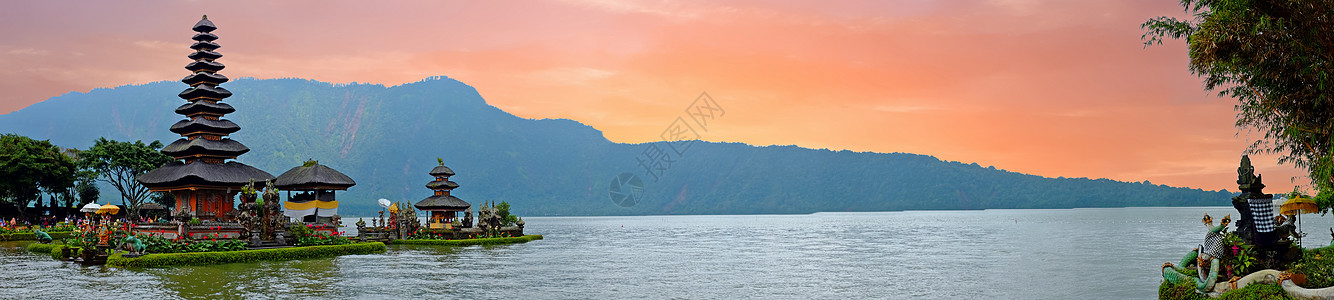 湖印度教寺庙 巴厘 因多内地标文化历史吸引力阳光异国天空热带风景旅游图片