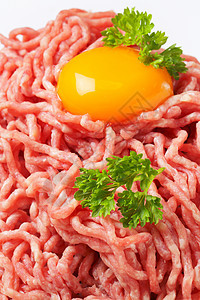 含有蛋黄的中小菜肉食材地面牛肉食物背景图片