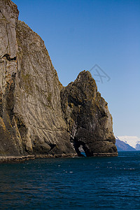 靠近Sewward阿拉斯加的岩石形成图片
