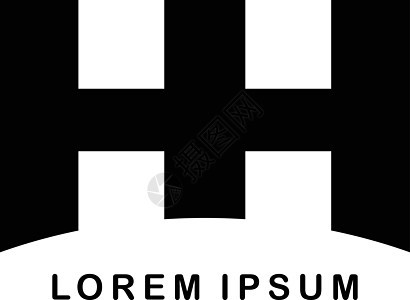 初始字母品牌标志模板标识黑色公司白色体重背景图片
