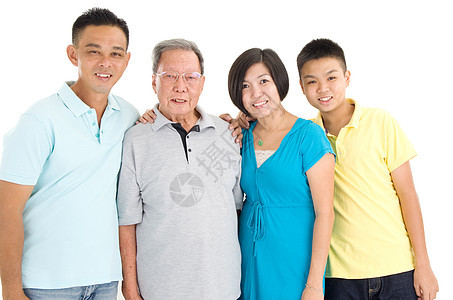 亚洲三代三代家庭快乐成年人孩子们祖父父母女性孙辈儿子团体后代图片