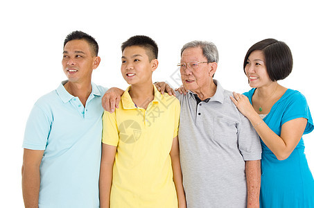 亚洲三代三代家庭老年后代父母长老女性快乐儿子青年女士祖父图片