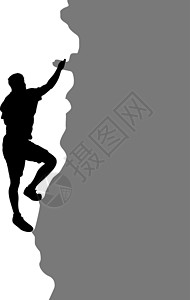 白色背景上的黑色剪影攀岩者救援插图行动齿轮悬崖顶峰男人活动力量首脑图片