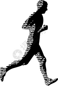 白色背景上的黑色剪影赛跑者冲刺男子身体男人优胜者赛跑者游戏男性冠军竞赛街道跑步图片