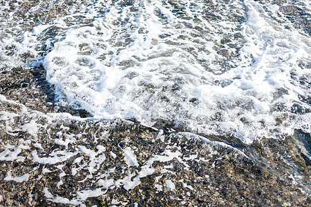 沙沙滩上软弱的黑海波浪沙滩天堂沿海海沙海滩天蓝色冲浪支撑海岛热带图片
