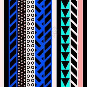 80 90 风格中的抽象无缝图案生日三角形墙纸几何学打印艺术插图卡片乐趣纺织品图片