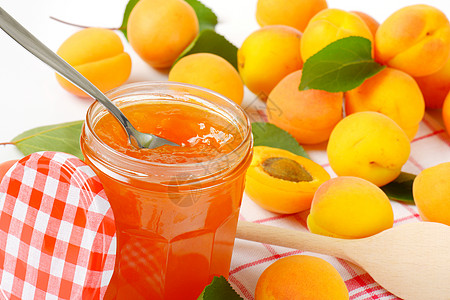 Jar 杏子酱果酱杏子玻璃水果橙子食物图片