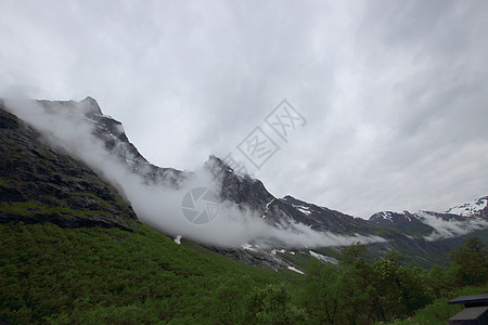 挪威的长城悬崖天空岩石冰川蔬菜巨魔山脉图片