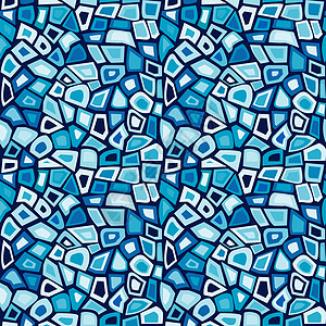蓝色马赛克无缝背景水池纺织品陶瓷墙纸水彩插图制品玻璃三角形图片